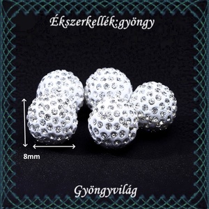 Ékszerkellék: gyöngy / díszítőelem  GY-S02-8 clear 5db/csomag - kellékek & szerszámok - gyöngyfűzés kellékek - fém köztesek - Meska.hu