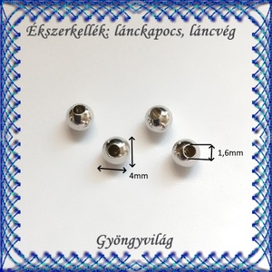 Ékszerkellék: lánckapocs BLK-V23-4x1,6RA bőr,zsinor vég  4db/cs - kellékek & szerszámok - gyöngyfűzés kellékek - egyéb alkatrész - Meska.hu