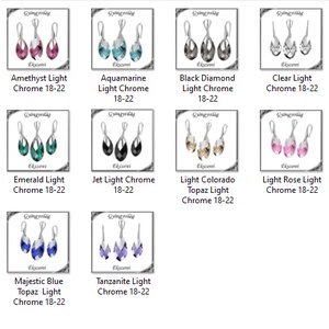 Swarovski csepp medál-fülbevaló szett, 925-ös sterling ezüst kapoccsal  SSZE-SW6565-SZ18-22 - ékszer - fülbevaló - lógó csepp fülbevaló - Meska.hu