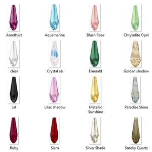 Ékszerkellék: Swarovski kristály csepp 20mm-es medál több színben 6530 - kellékek & szerszámok - gyöngyfűzés kellékek - swarovski kristályok - Meska.hu