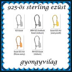  925-ös sterling ezüst ékszerkellék: fülbevalóalap biztonsági kapoccsal EFK K 27 - kellékek & szerszámok - ékszerkellék - fülbevaló alap - Meska.hu