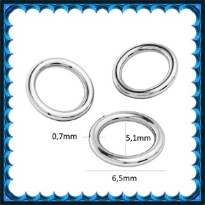 925-ös sterling ezüst ékszerkellék: karika zárt ESZK Z 6,5x0,7 mm 3db/csomag - gyöngy, ékszerkellék - egyéb alkatrész - Meska.hu