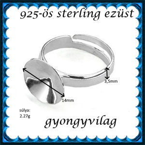 925-ös sterling ezüst gyűrű alap EGY 05-14 állítható méret - gyöngy, ékszerkellék - fém köztesek - Meska.hu 925-ös sterling ezüst gyűrű alap EGY 05-14 állítható méret - gyöngy, ékszerkellék - fém köztesek - Meska.hu