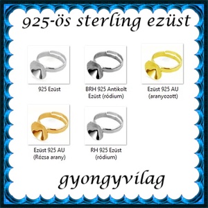 925-ös sterling ezüst gyűrű alap EGY 05-14 állítható méret - gyöngy, ékszerkellék - fém köztesek - Meska.hu 925-ös sterling ezüst gyűrű alap EGY 05-14 állítható méret - gyöngy, ékszerkellék - fém köztesek - Meska.hu