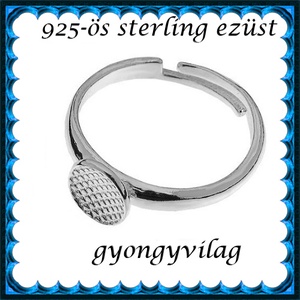  925-ös sterling ezüst gyűrű alap EGY 06 állítható méret - kellékek & szerszámok - gyöngyfűzés kellékek - fém köztesek - Meska.hu