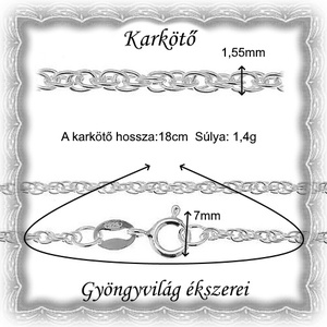 Ékszerek-karkötők: 925-ös sterling ezüst karkötő SSZ EÜK 07-18-1,55e - ékszer - nyaklánc - medál nélküli nyaklánc - Meska.hu