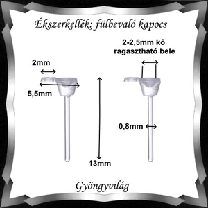 Ékszerkellék: fülbevalóalap bedugós BFK-SZ02 szilikon 3pár - kellékek & szerszámok - gyöngyfűzés kellékek - egyéb alkatrész - Meska.hu