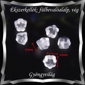 Ékszerkellék: fülbevaló vég/shift  BFK-SZ 04-4,5 szilikon  50db - gyöngy, ékszerkellék - egyéb alkatrész - Meska.hu