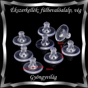 Ékszerkellék: fülbevaló vég/shift BFK-SZ 08 szilikon, 20db - kellékek & szerszámok - gyöngyfűzés kellékek - egyéb alkatrész - Meska.hu