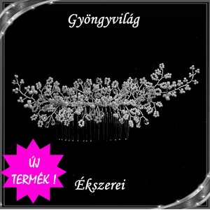 Ékszerek-hajdíszek, hajcsatok: Esküvői, menyasszonyi, alkalmi hajdísz S-H-FÉ04e, Esküvő, Hajdísz, Kontydísz & Hajdísz, Ékszerkészítés, Gyöngyfűzés, gyöngyhímzés, MESKA