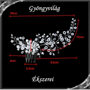 Ékszerek-hajdíszek, hajcsatok: Esküvői, menyasszonyi, alkalmi hajdísz S-H-FÜ05e - esküvő - hajdísz - fésűs hajdísz - Meska.hu