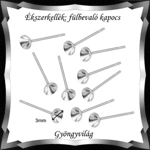 Bedugós fülbevaló alap 10 pár BFK-B04-3 - kellékek & szerszámok - ékszerkellék - fülbevaló alap - Meska.hu
