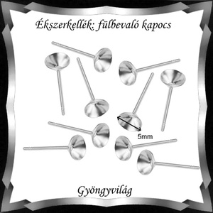 Ékszerkellék: fülbevaló alap BFK-B04-5r 10pár/cs - gyöngy, ékszerkellék - egyéb alkatrész - Meska.hu