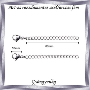 Nemes acél ékszerkellék: lánckapocs NALK 01-6 2db/cs - gyöngy, ékszerkellék - egyéb alkatrész - Meska.hu