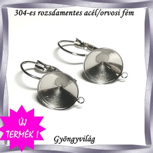 304 Nemes acél ékszerkellék: fülbevaló alap NAFK 09-12 1pár/cs, Kellékek & szerszámok, Gyöngyfűzés kellékek, Egyéb alkatrész, Ékszerkészítés, Mindenmás, Ékszerkészítés, MESKA