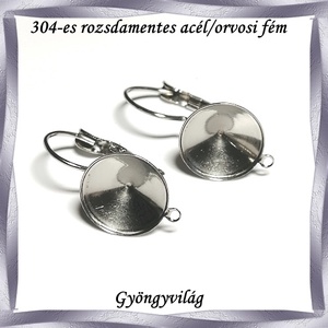 304 Nemes acél ékszerkellék: fülbevaló alap NAFK 09-12 1pár/cs - kellékek & szerszámok - gyöngyfűzés kellékek - egyéb alkatrész - Meska.hu