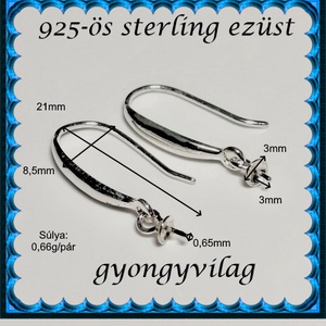 925-ös ezüst fülbevaló kapocs EFK A 94 - gyöngy, ékszerkellék - egyéb alkatrész - Meska.hu 925-ös ezüst fülbevaló kapocs EFK A 94 - gyöngy, ékszerkellék - egyéb alkatrész - Meska.hu