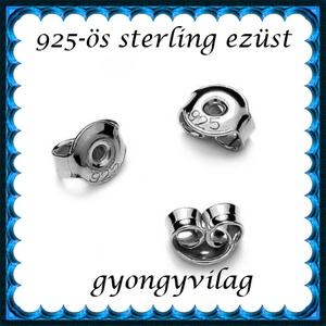 925-ös sterling ezüst ékszerkellék: fülbevalóalap bedugós EFK B 27-5,3r vég - kellékek & szerszámok - gyöngyfűzés kellékek - egyéb alkatrész - Meska.hu
