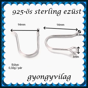 925-ös sterling ezüst ékszerkellék: fülbevalóalap akasztós EFK A 97r - gyöngy, ékszerkellék - egyéb alkatrész - Meska.hu 925-ös sterling ezüst ékszerkellék: fülbevalóalap akasztós EFK A 97r - gyöngy, ékszerkellék - egyéb alkatrész - Meska.hu