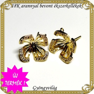 18K arannyal bevont ékszerkellék: fülbevalóalap  ABFK 01, Kellékek & szerszámok, Ékszerkellék, Fülbevaló alap, Ékszerkészítés, Mindenmás, Ékszerkészítés, MESKA