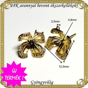 18K arannyal bevont ékszerkellék: fülbevalóalap  ABFK 01 - kellékek & szerszámok - ékszerkellék - fülbevaló alap - Meska.hu