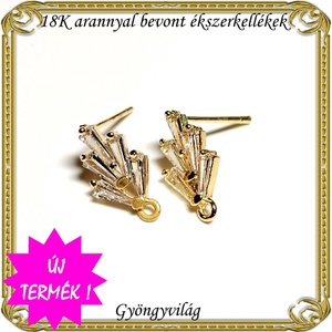 18K arannyal bevont ékszerkellék: fülbevalóalap  ABFK 02, Kellékek & szerszámok, Gyöngyfűzés kellékek, Egyéb alkatrész, Ékszerkészítés, Mindenmás, Ékszerkészítés, MESKA