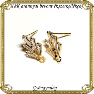18K arannyal bevont ékszerkellék: fülbevalóalap  ABFK 02 - kellékek & szerszámok - gyöngyfűzés kellékek - egyéb alkatrész - Meska.hu