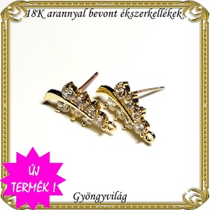 18K arannyal bevont ékszerkellék: fülbevalóalap  ABFK 03, Kellékek & szerszámok, Ékszerkellék, Fülbevaló alap, Ékszerkészítés, Mindenmás, Ékszerkészítés, MESKA