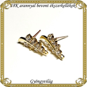 18K arannyal bevont ékszerkellék: fülbevalóalap  ABFK 03 - kellékek & szerszámok - ékszerkellék - fülbevaló alap - Meska.hu