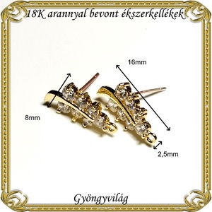 18K arannyal bevont ékszerkellék: fülbevalóalap  ABFK 03 - kellékek & szerszámok - ékszerkellék - fülbevaló alap - Meska.hu