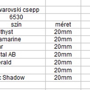 Ékszerkellék: Swarovski kristály csepp 20mm-es medál több színben 6530 - kellékek & szerszámok - gyöngyfűzés kellékek - swarovski kristályok - Meska.hu