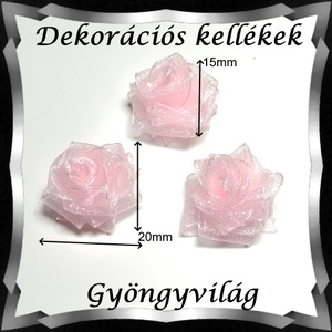 Dekorációs kellék: organza virág DK-VO 01-20 5db - kellékek & szerszámok - dekorációs kellékek - egyéb kellékek - Meska.hu