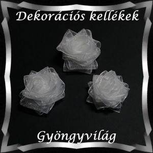 Dekorációs kellék: organza virág DK-VO 01-40 5db - Meska.hu