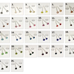 Ékszerek-fülbevalók: szilikon fülbevaló SFSZ-K01-2 kristály köves 2mm-es több színben, Ékszer, Fülbevaló, Pötty fülbevaló, Ékszerkészítés, Gyöngyfűzés, gyöngyhímzés, MESKA