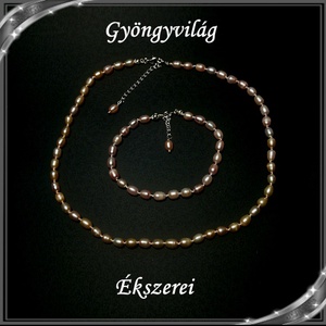 Édesvizi igazgyöngy nyaklánc-karkötő szett, 925-ös ezüst kapoccsal SSZE-IG01 mauve - ékszer - ékszerszett - Meska.hu Édesvizi igazgyöngy nyaklánc-karkötő szett, 925-ös ezüst kapoccsal SSZE-IG01 mauve - ékszer - ékszerszett - Meska.hu