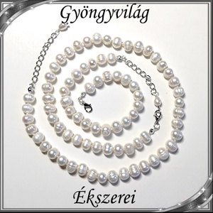Édesvizi igazgyöngy szett, ezüstözött kapoccsal SSZEB-IG05 7x8 fehér - ékszer - ékszerszett - Meska.hu Édesvizi igazgyöngy szett, ezüstözött kapoccsal SSZEB-IG05 7x8 fehér - ékszer - ékszerszett - Meska.hu