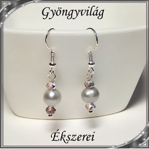 Édesvizi igazgyöngy fülbevaló, ezüstözött kapoccsal SFEB-IG06 6,5x6,5 fekete, Ékszer, Fülbevaló, Lógó csepp fülbevaló, Ékszerkészítés, Gyöngyfűzés, gyöngyhímzés, Meska