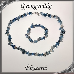 Ásvány chips szett, ezüstözött kapoccsal SSZEB-ÁS08  Sodalit - ékszer - ékszerszett - Meska.hu