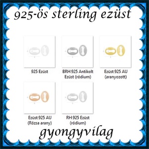 925-ös sterling ezüst ékszerkellék: láncvég fémjel jelző ELK KV 07g  2db/cs - kellékek & szerszámok - ékszerkellék - nyaklánc kapocs - Meska.hu