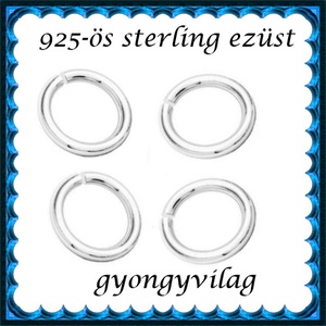  925-ös ezüst szerelőkarika nyitott ESZK NY 4  x 0,7 mm-es   4db/csomag - gyöngy, ékszerkellék - egyéb alkatrész - Meska.hu