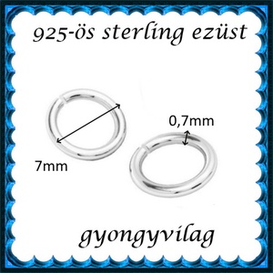 925-ös ezüst szerelőkarika nyitott ESZK NY 7 x 0,7 mm-es 2db/csomag - gyöngy, ékszerkellék - egyéb alkatrész - Meska.hu 925-ös ezüst szerelőkarika nyitott ESZK NY 7 x 0,7 mm-es 2db/csomag - gyöngy, ékszerkellék - egyéb alkatrész - Meska.hu