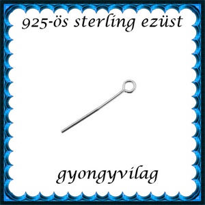 925-ös sterling ezüst ékszerkellék: szerelőpálca zárt hurkos végű ESZP HZ 15x0,8mm, Kellékek & szerszámok, Gyöngyfűzés kellékek, Egyéb alkatrész, Ékszerkészítés, Mindenmás, Ékszerkészítés, MESKA