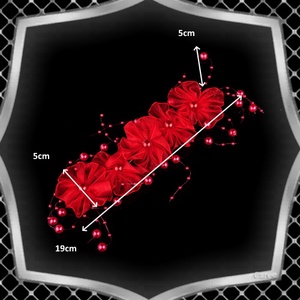 Ékszerek-hajdíszek, hajcsatok: Esküvői, menyasszonyi, alkalmi hajdísz ES-H-FÜ14 piros - esküvő - hajdísz - fésűs hajdísz - Meska.hu