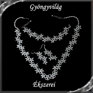 Esküvői, menyasszonyi, alkalmi ékszer szett,  SSZEB-GY01 fehér, Esküvő, Ékszer, Ékszerszett, Ékszerkészítés, Gyöngyfűzés, gyöngyhímzés, Meska