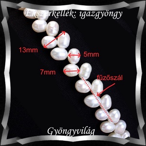 Ékszerkellék: igazgyöngy fűzér GYI-84 5-7mm fehér - gyöngy, ékszerkellék - igazgyöngy - Meska.hu