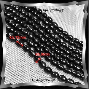 Gyöngyök: igazgyöngy/fűzér GYI-87 12mm fekete - kellékek & szerszámok - gyöngyfűzés kellékek - igazgyöngy - Meska.hu