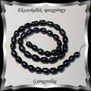 Gyöngyök: igazgyöngy/fűzér GYI-88 10x8mm fekete, Kellékek & szerszámok, Gyöngyfűzés kellékek, Igazgyöngy, Ékszerkészítés, Mindenmás, Ékszerkészítés, MESKA