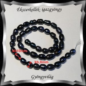 Gyöngyök: igazgyöngy/fűzér GYI-88 10x8mm fekete - kellékek & szerszámok - gyöngyfűzés kellékek - igazgyöngy - Meska.hu