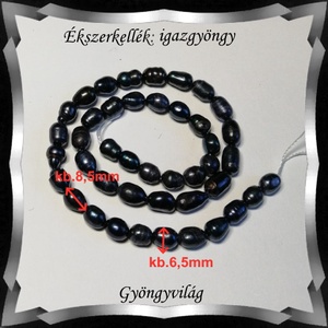 Gyöngyök: igazgyöngy/fűzér GYI-88 8,5x6,5mm fekete - kellékek & szerszámok - gyöngyfűzés kellékek - igazgyöngy - Meska.hu