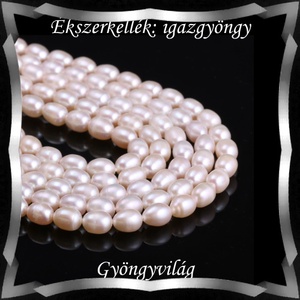 Gyöngyök: igazgyöngy/fűzér GYI-89 8,5x7mm fehér, Kellékek & szerszámok, Gyöngyfűzés kellékek, Igazgyöngy, Ékszerkészítés, Mindenmás, Ékszerkészítés, MESKA
